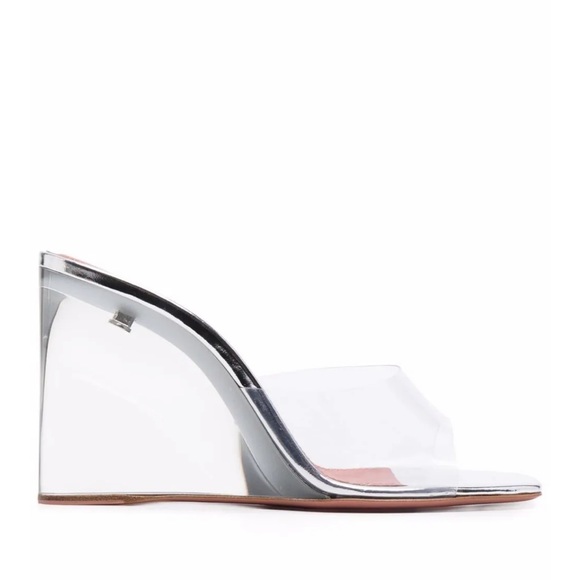 Amina Muaddi Lupita Glass Wedge - Picture 1 of 7